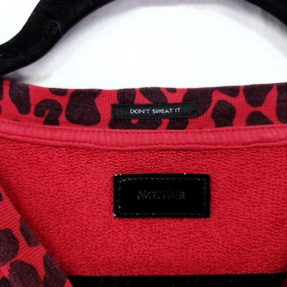 Mother The 3/4 Sleeve Koozie Sweatshirt Red Animal Print Radioactive Paws Small - Picture 6 of 15